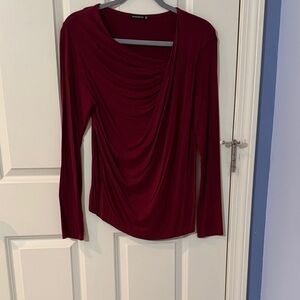 Express Burgundy Long Sleeve Blouse